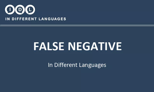 False negative in Different Languages - Image