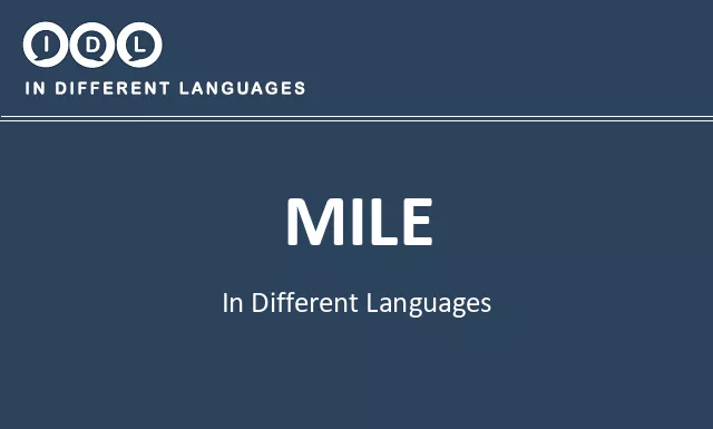 Mile in Different Languages - Image