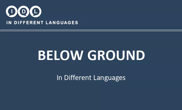 Below ground in Different Languages - Image
