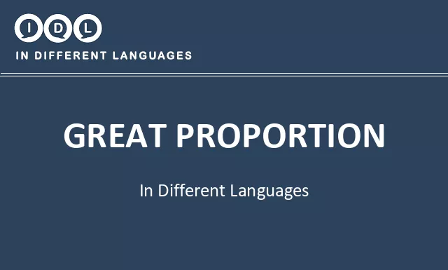 Great proportion in Different Languages - Image