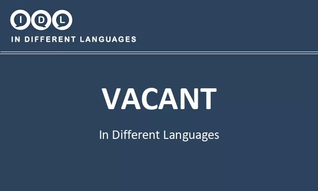 Vacant in Different Languages - Image