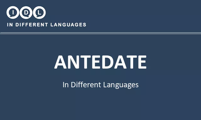 Antedate in Different Languages - Image