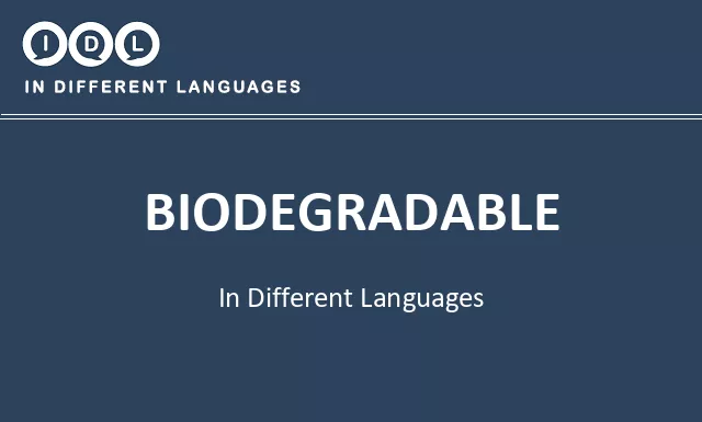 Biodegradable in Different Languages - Image