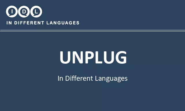Unplug in Different Languages - Image