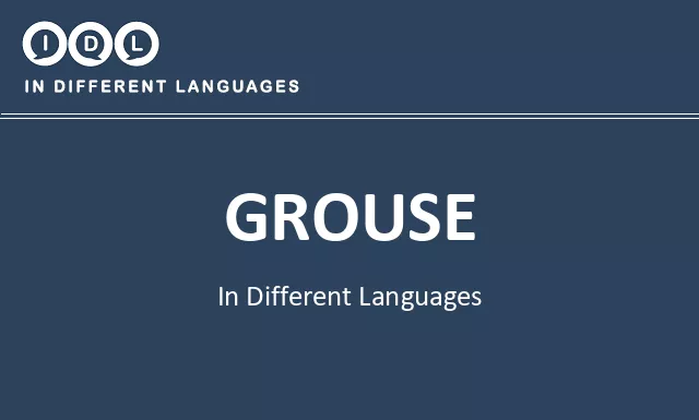 Grouse in Different Languages - Image