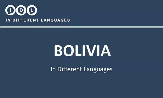 Bolivia in Different Languages - Image