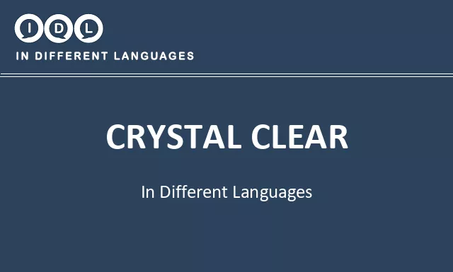Crystal clear in Different Languages - Image