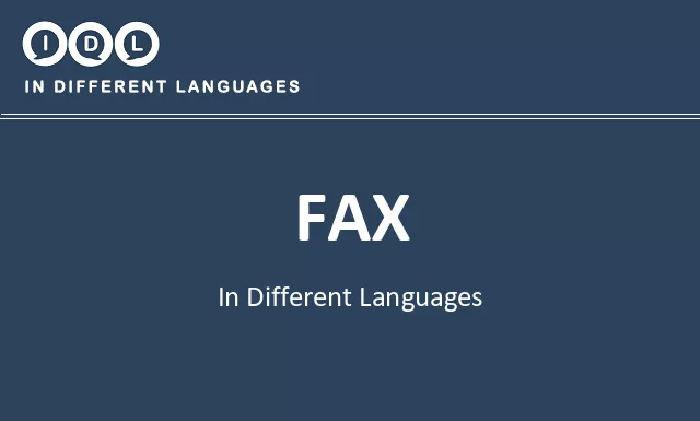 Fax in Different Languages - Image