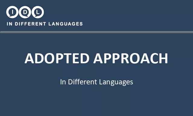 Adopted approach in Different Languages - Image