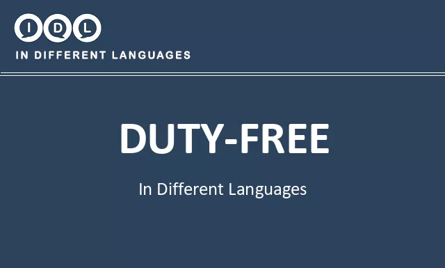 Duty-free in Different Languages - Image