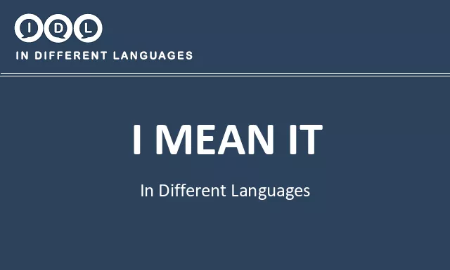 I mean it in Different Languages - Image